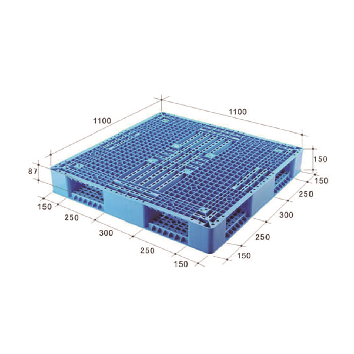 110 * 110 * 15cm Pallet tal-Grid tal-Plastik Stivabbli Double Sided