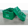 400x300x220mm Green plastic collapsible crate ad vegetabilis et fructus repono