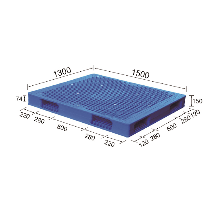 150*130*15cm Double Sided Stackable Plastic Grid Pallet