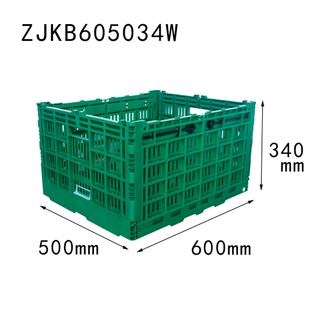 600x500x340mm vèt plastik efondre kès pou legim ak fwi depo