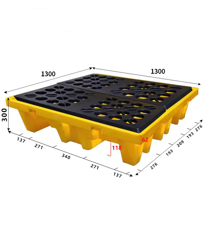 260L 4 Oil Drum Economy Spill Containment Pallet 