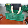 600x400x260mm Green plastic collapsible crate ad vegetabilis et fructus repono