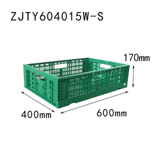 600x400x170mm vèt plastik efondre kès pou legim ak fwi depo
