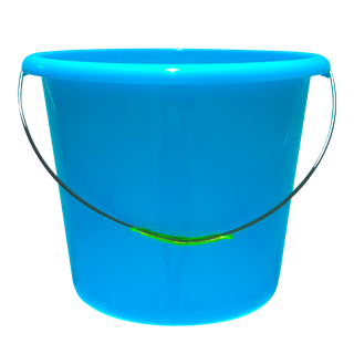 Blue 13L Household Plastic Bucket with Metal Handle
