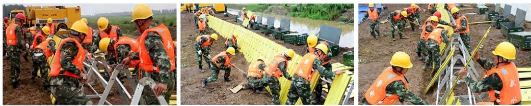 Prefabricated slab dam flood control sub-embankment usage