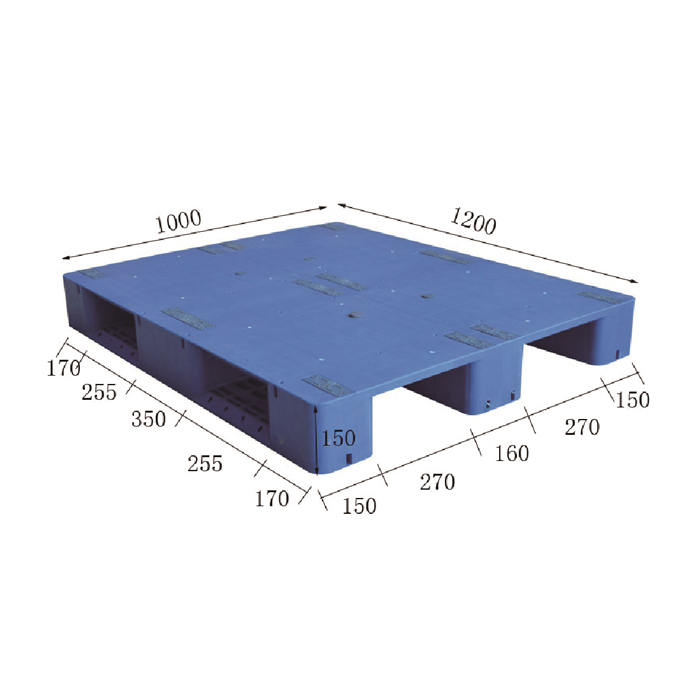 120*100*15cm 3 Runners Rackable Plastic Flat Pallet
