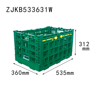 535x360x312mm vèt plastik efondre kès pou depo legim ak fwi