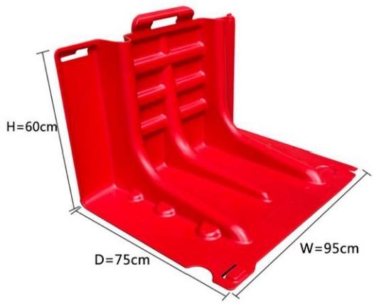 60cm high L-shaped straight flood barrier
