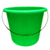 Green 17L Household Plastic Bucket with Metal Handle