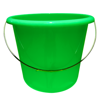 Green 17L Household Plastic Bucket with Metal Handle