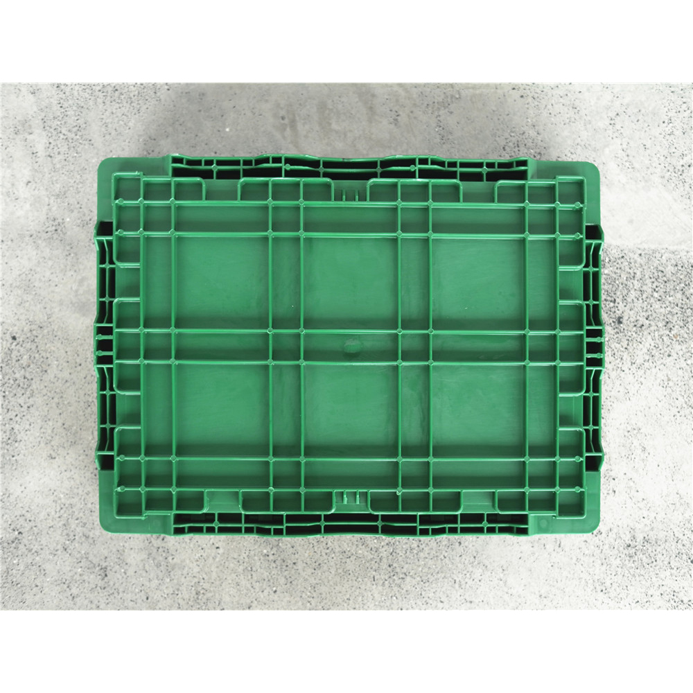 400x300x220mm Green plastic collapsible crate ad vegetabilis et fructus repono