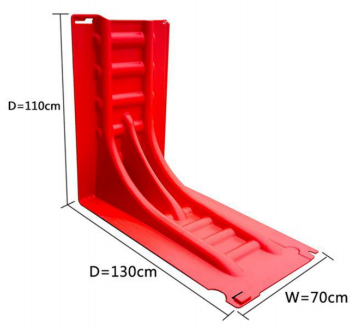 110cm altum l informibus exterior-curvam flumen obice