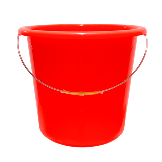Red 30L Household Thicken Plastic Bucket with Metal Handle
