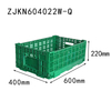 600x400x220mm Green plastic collapsible crate ad vegetabilis et fructus repono