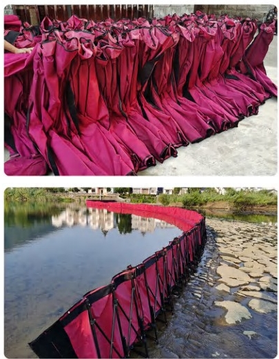 90cm high L-shaped retractable flood barrier