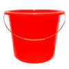 Red 15L Household Plastic Bucket with Metal Handle