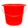 Red 17L Household Plastic Bucket with Metal Handle