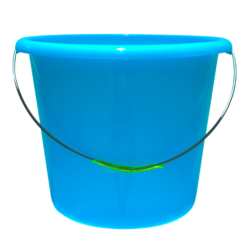Blue 17L Household Plastic Bucket with Metal Handle